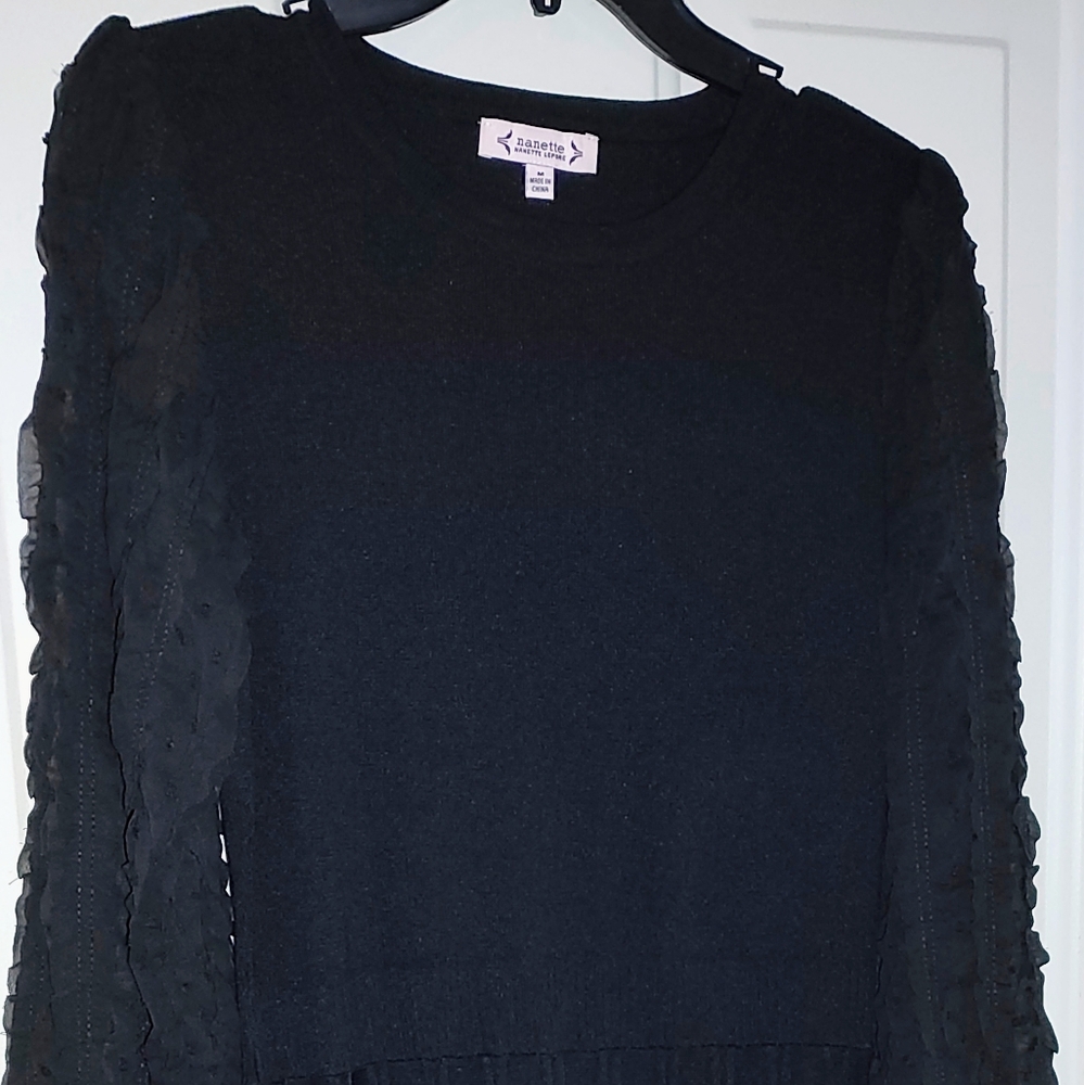 Elegant Black Sweater Dress Size Medium NEW With Tags